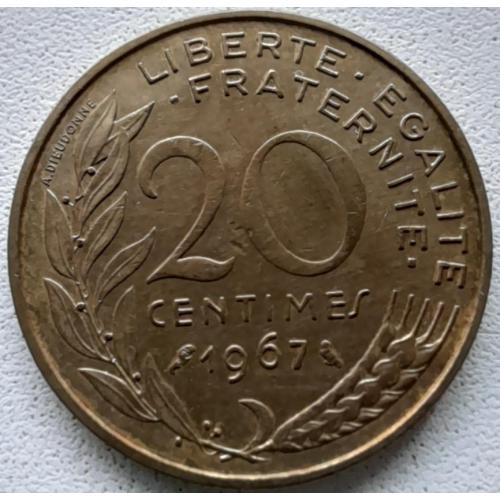 Франція 20 сантимів 1967
