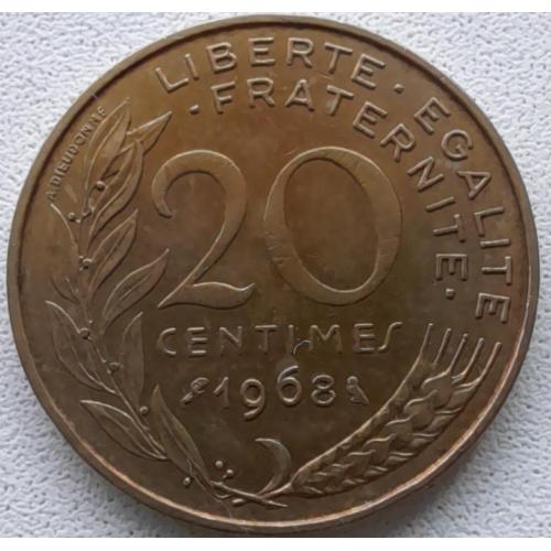 Франція 20 сантимів 1968
