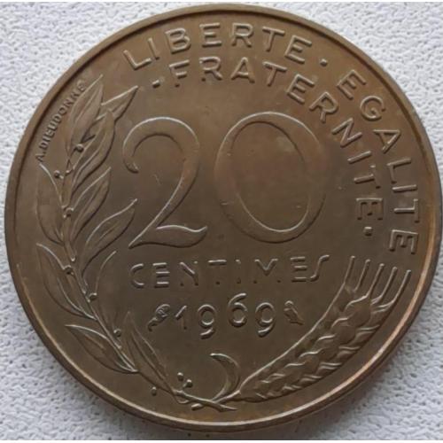 Франція 20 сантимів 1969