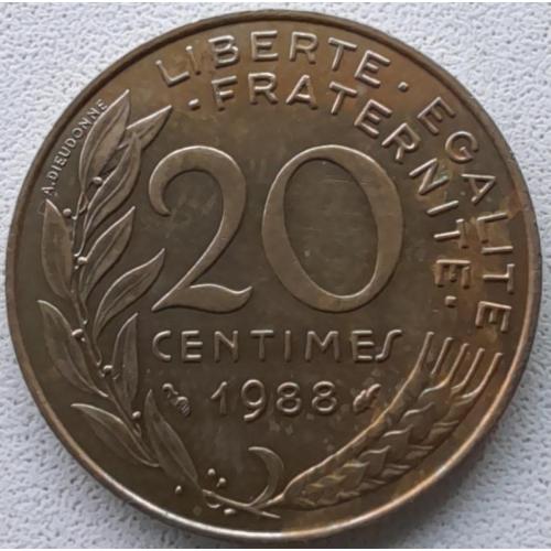 Франція 20 сантимів 1988