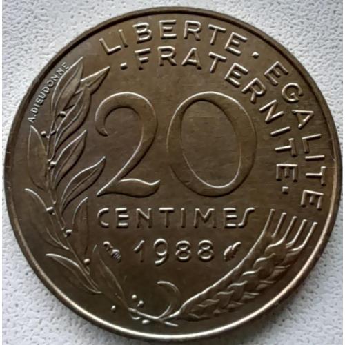 Франція 20 сантимів 1988