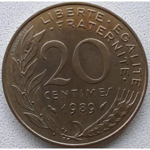 Франція 20 сантимів 1989