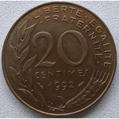 Франція 20 сантимів 1992