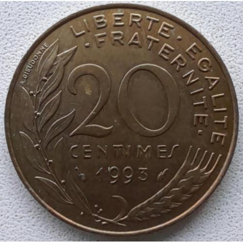 Франція 20 сантимів 1993