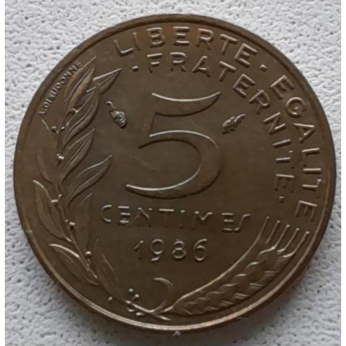 Франція 5 сантимів 1986