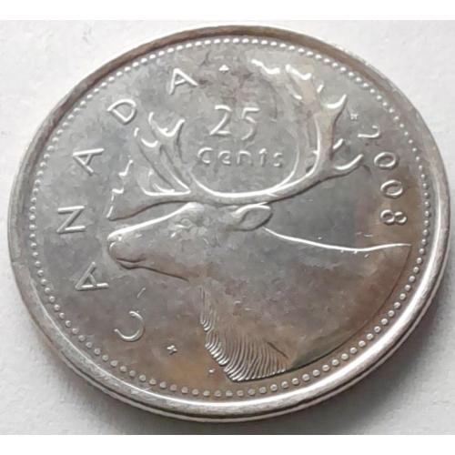 Канада 25 центів 2008