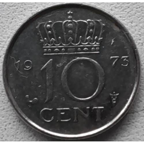 Нідерланди 10 центів 1973