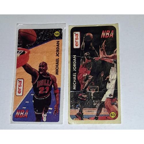 КОЛЛЕКЦИОННЫЕ Наклейки Ersa NBA 1998 года с Майклом Джорданом № 58 и 63   