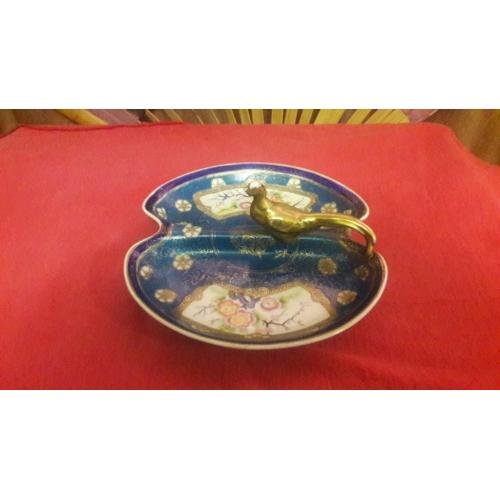 Японская конфетница с фазаном.Позолота, роспись.20 см