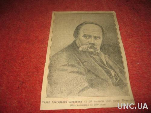 Портрет на бумаге Т,Г,Шевченко 1909г

