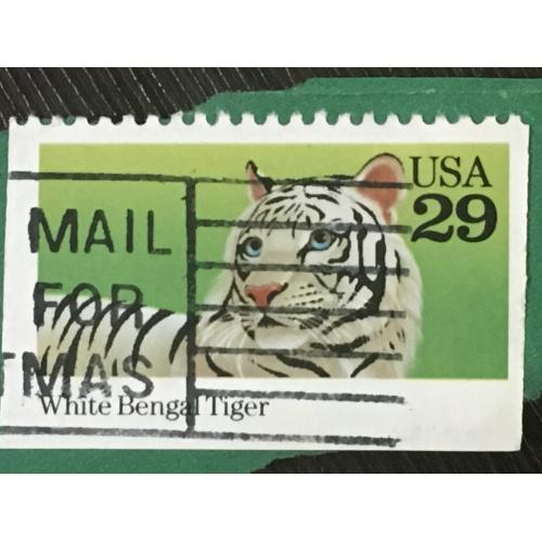 Марка США. Белый Бенгальский Тигр. 29 центов. На бумаге.