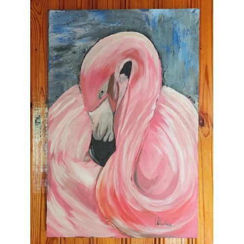 Картина на холсте Розовый фламинго