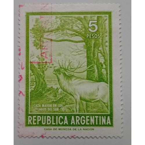 Аргентина 1974 Олень, видовые, фауна, гашеная