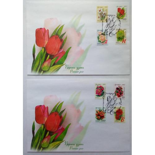 Беларусь 2008 Садовые цветы, конверт КПД (комплект)