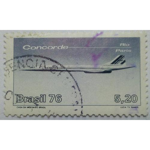 Бразилия 1976 Конкорд, самолет, гашеная