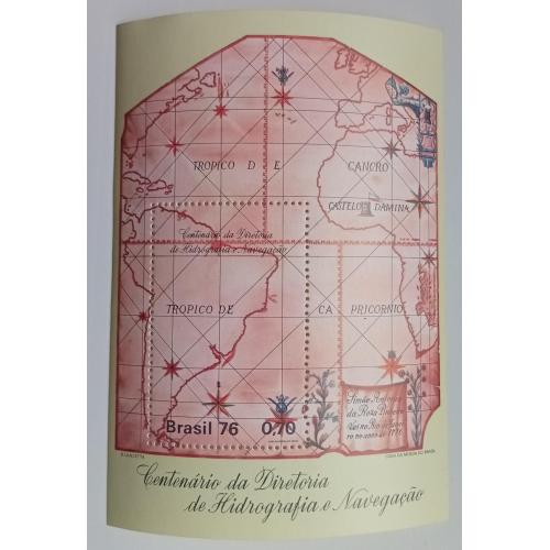 Бразилия 1976 Навигация, карты, блок, MNH