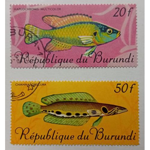 Бурунди 1967 Рыбы, 2 марки, гашеные