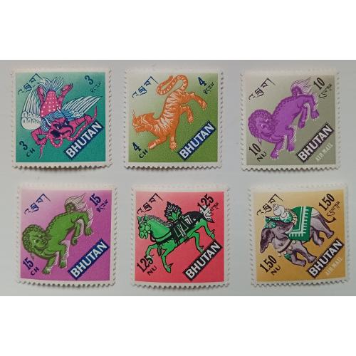 Бутан 1968 Мифические существа, 6 марок, MNH