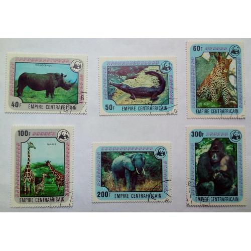 ЦАР (Центральная Африка) 1978 Дикие животные, фауна, гашеные (КЦ=5 евро)