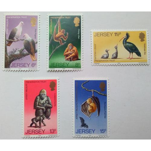 Джерси 1979 Фауна, птицы, обезьяны, MNH 