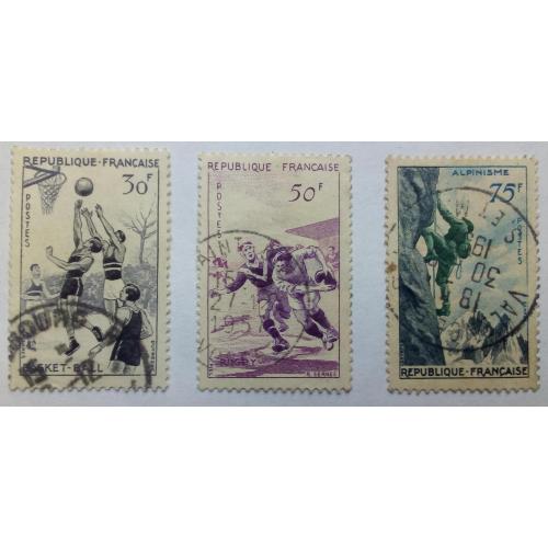 Франция 1956 Спорт, баскетбол, регби, альпинизм, гашеные (КЦ=2,8 евро)