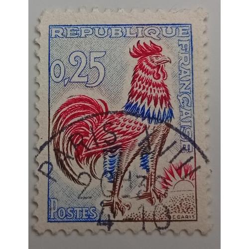 Франция 1962 Галлийский петух, гашеная(I)