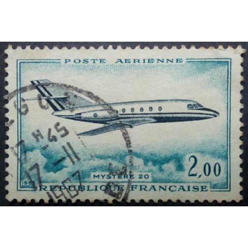 Франция 1965 Авиация, самолет, гашеная