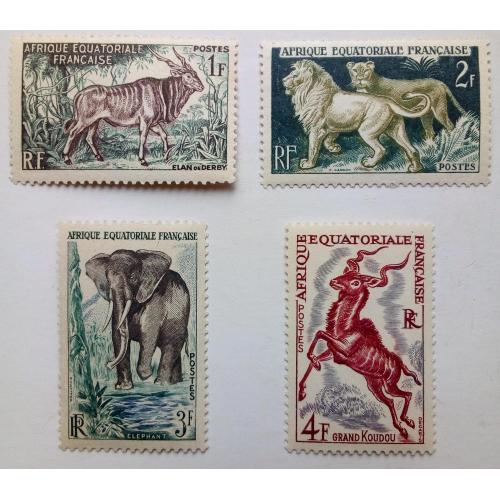 Французские колонии, Экваториальная Африка 1957 Животные, фауна, MNH