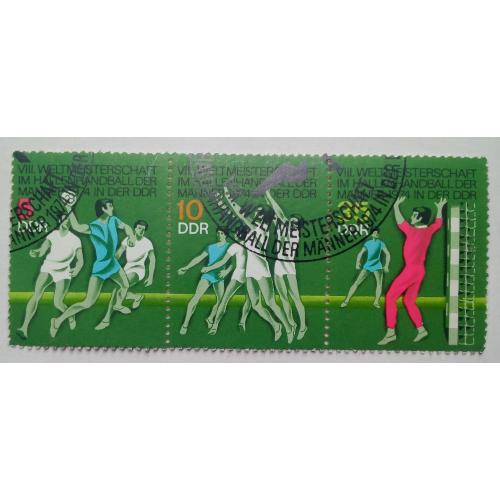 ГДР 1974 Баскетбол, спорт, сцепка, гашеная