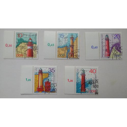 ГДР 1974 Маяки, гашеные с полями