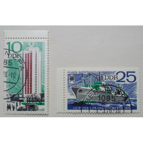 ГДР 1976 Здание, сухогруз, Лейпциг, гашеные
