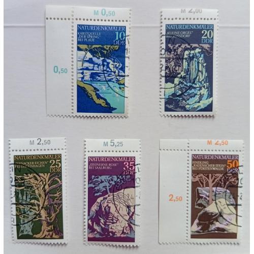 ГДР 1977 Памятники природы, гашеные(I)