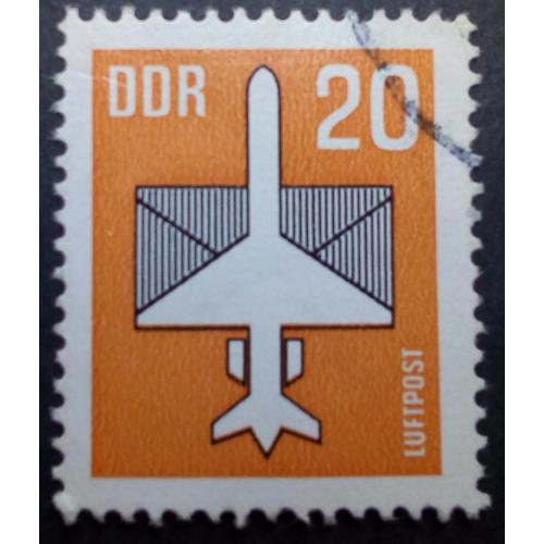 ГДР 1983 Самолет, авиапочта, 20 Pfg, гашеная