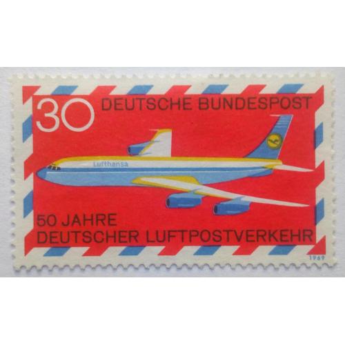 Германия 1969 Авиапочта, самолет, гашеная