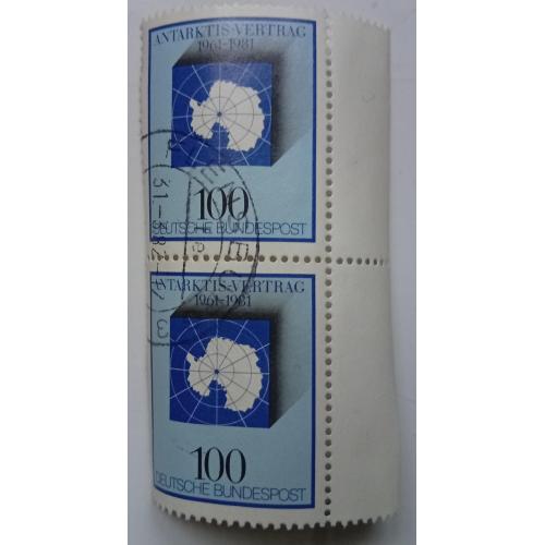 Германия 1981 Антарктика, сцепка, гашеная