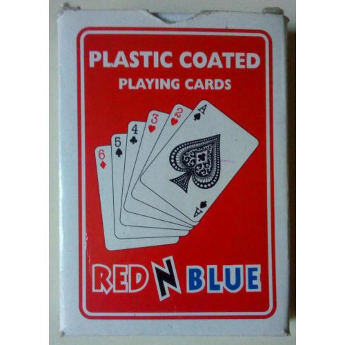 Игральные пластиковые карты Plastic Coated Red (52)
