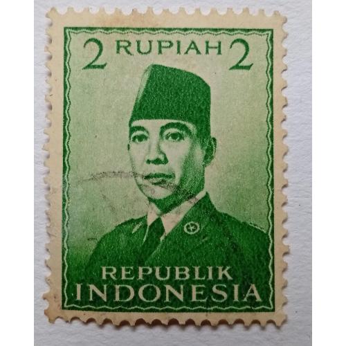 Индонезия 1951 Президент Сукарно, 2R, гашеная