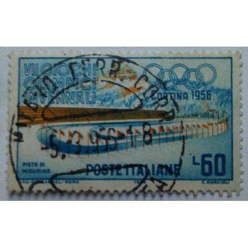 Италия 1956 Зимние Олимпийские игры, 60L, гашеная (КЦ=2,7 евро)