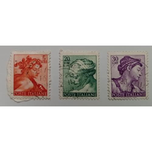 Италия 1961 Микеланджело, 3 марки, гашеные