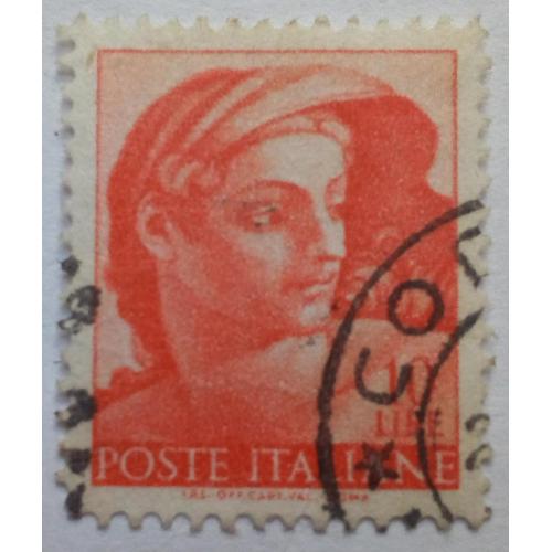 Италия 1961 Стандарт, Микеланджело, 10L, гашеная