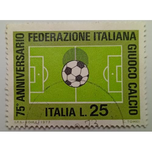 Италия 1973 Федерация футбола, 25L, гашеная(I)