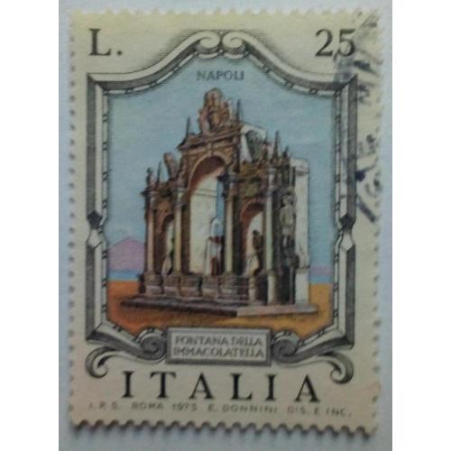 Италия 1973 Неаполь, фонтан, гашеная
