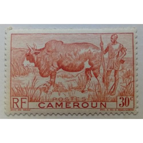 Камерун 1946 Местные мотивы, буйвол, 30С, MNH
