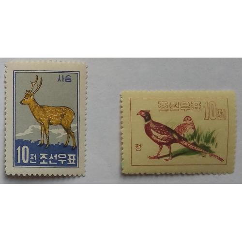 КНДР Северная Корея 1959 Животные, олень и фазан, фауна, MNH (КЦ=19 евро) (редкие)