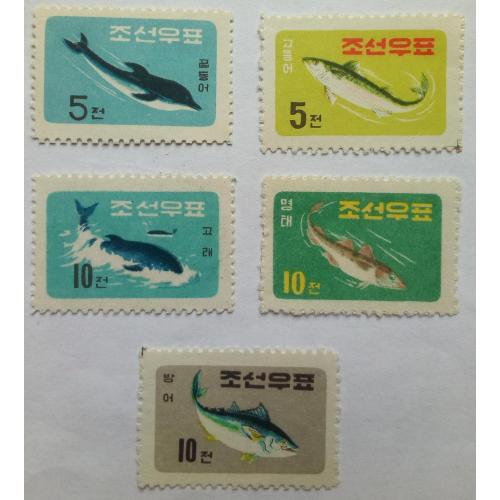 КНДР Северная Корея 1961 Рыбы, морская фауна, MH (КЦ=25 евро) (редкие)