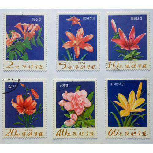 КНДР Северная Корея 1974 Цветы, гашеные