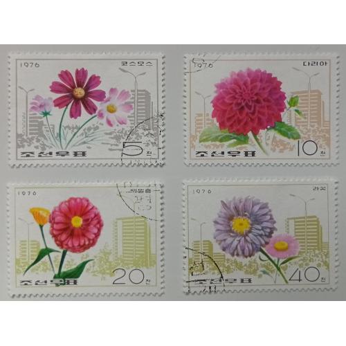 КНДР Северная Корея 1976 Цветы, флора, гашеные