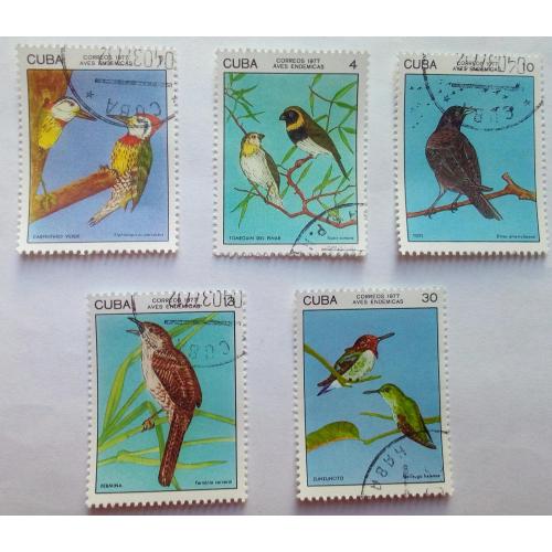 Куба 1977 Птицы, фауна, гашеные(I)