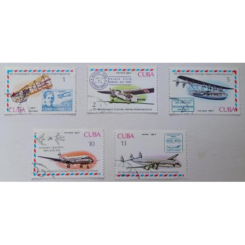 Куба 1977 Самолеты, авиация, гашеные(I)
