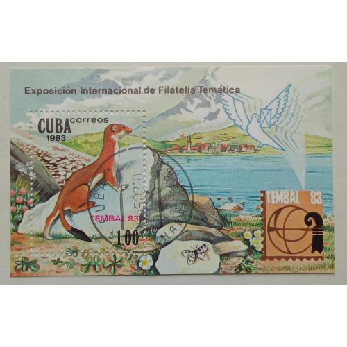 Куба 1983 Рио-де-Жанейро, фауна, блок, гашеный(I) (КЦ=4 евро)
